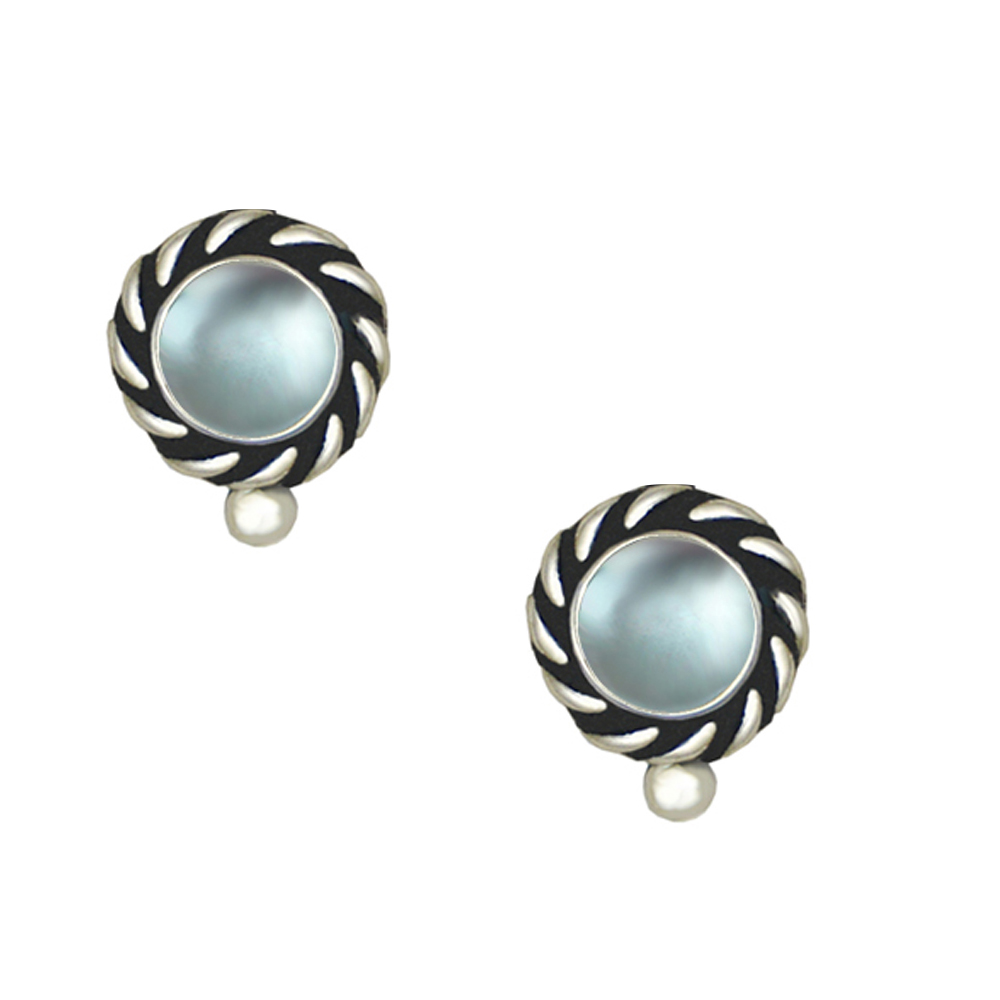 Sterling Silver Little Blue Topaz Post Stud Earrings